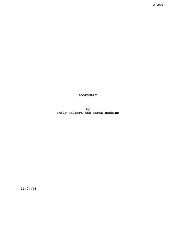 Booksmart screenplay first page
