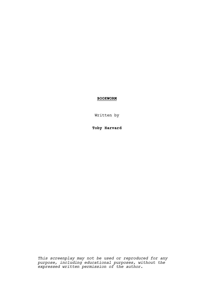 Bookworm screenplay first page