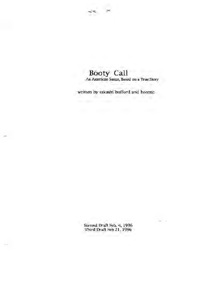 Booty Call screenplay first page
