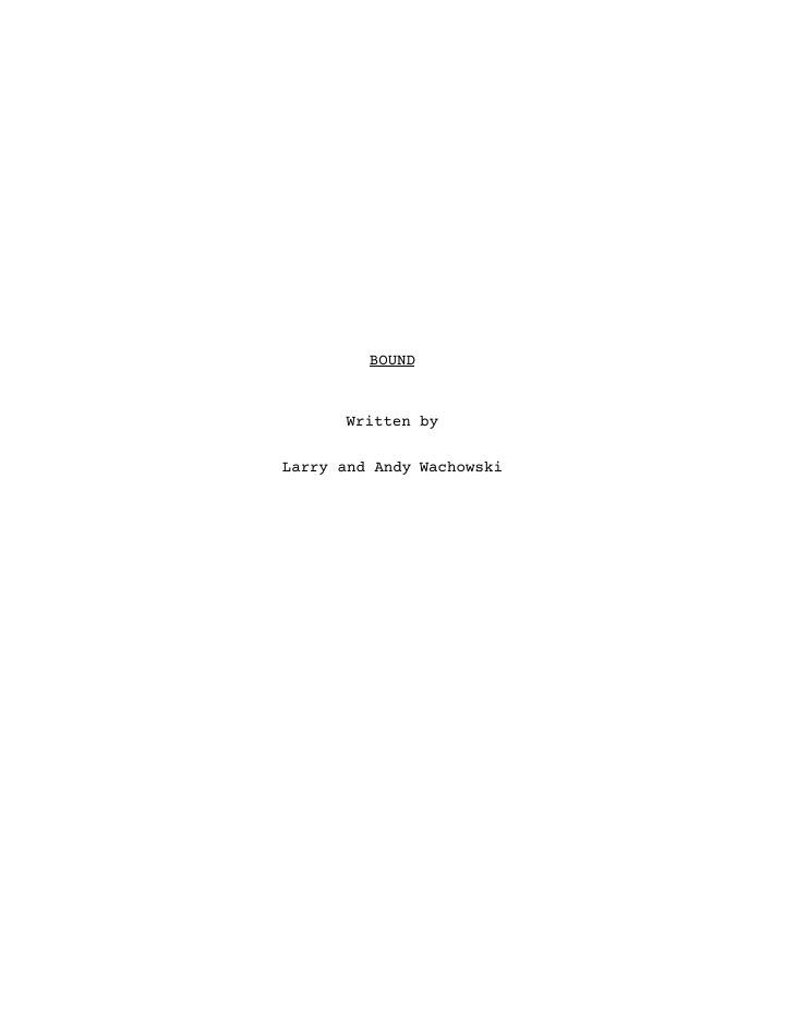 Bound screenplay first page