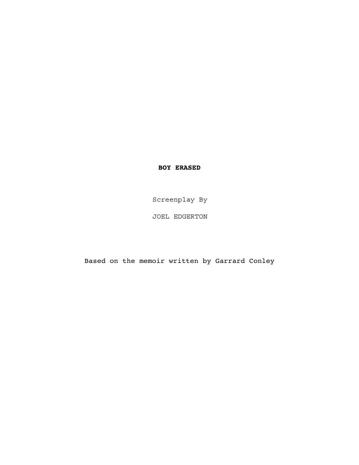 Boy Erased screenplay first page