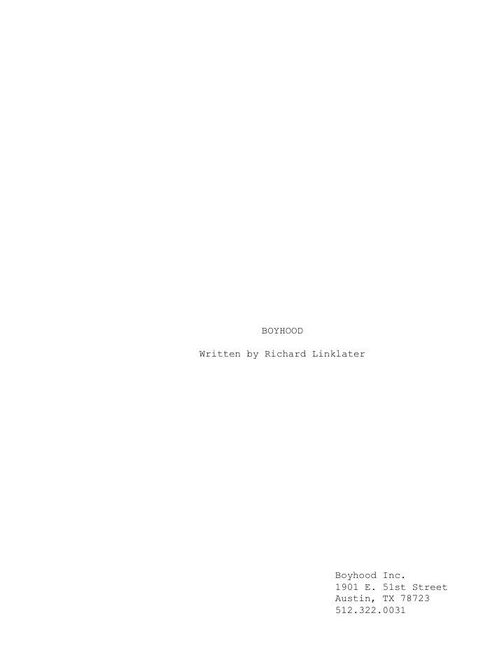 Boyhood screenplay first page