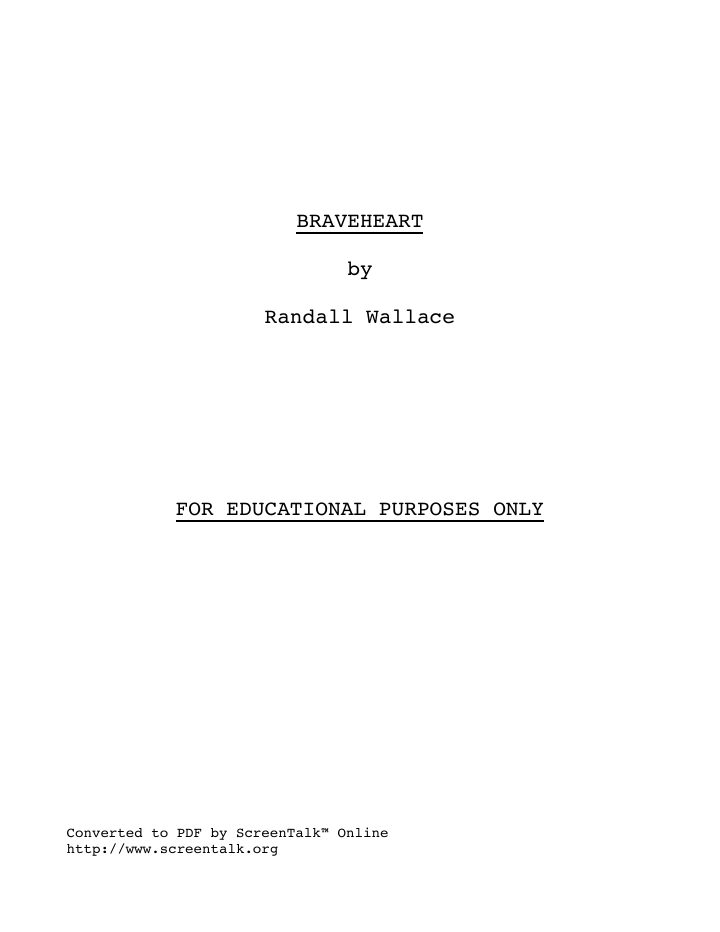 Braveheart screenplay first page