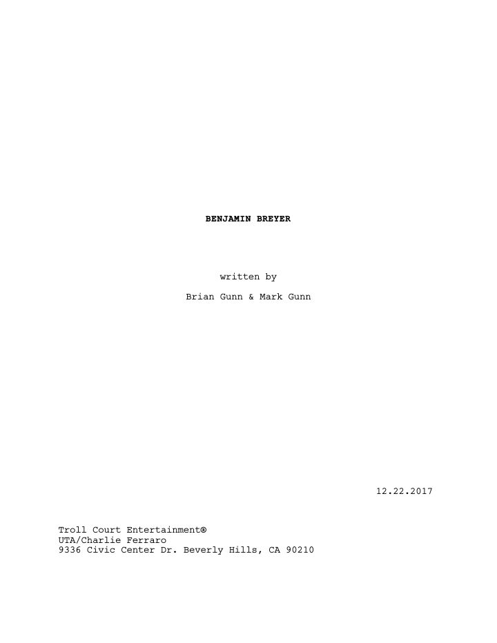 Brightburn screenplay first page