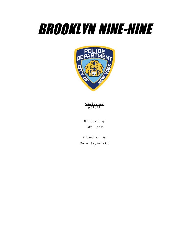 Brooklyn Nine-Nine: 111: Christmas screenplay first page