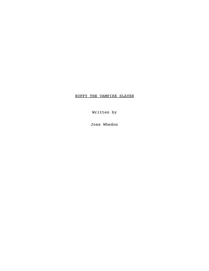 Buffy the Vampire Slayer screenplay first page