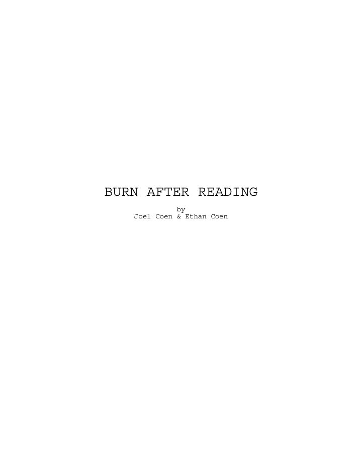 Burn After Reading screenplay first page