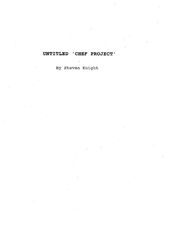 Burnt screenplay first page