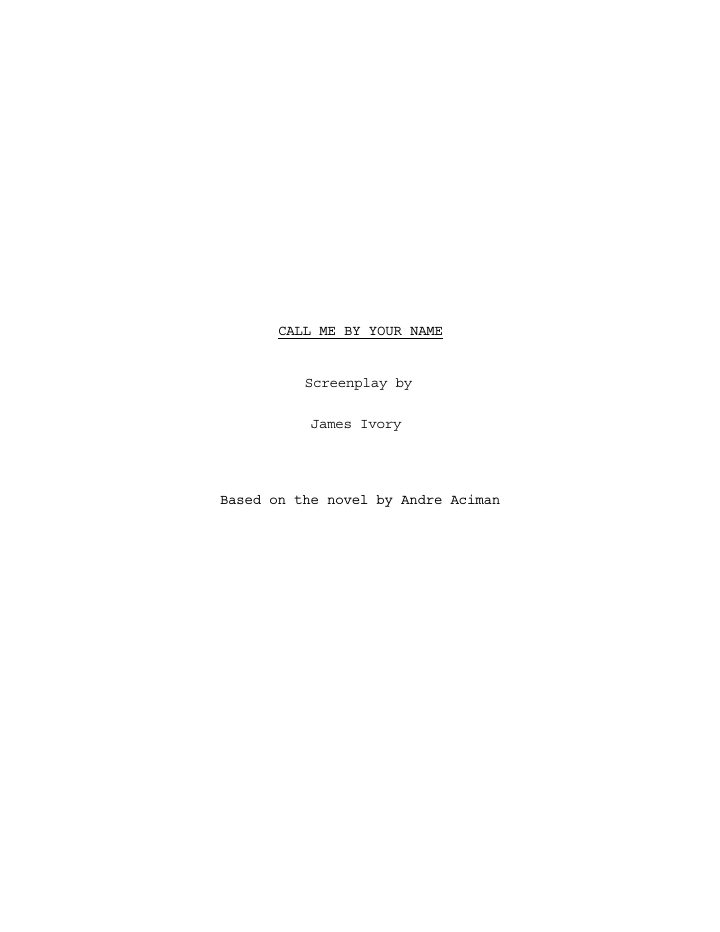 Call Me By Your Name screenplay first page