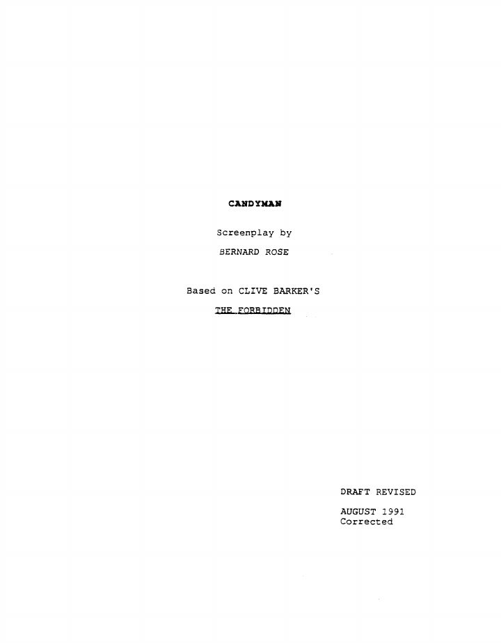 Candyman screenplay first page