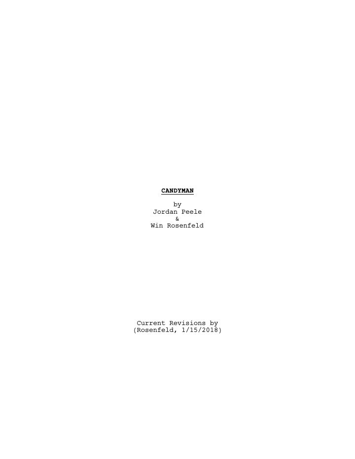 Candyman screenplay first page