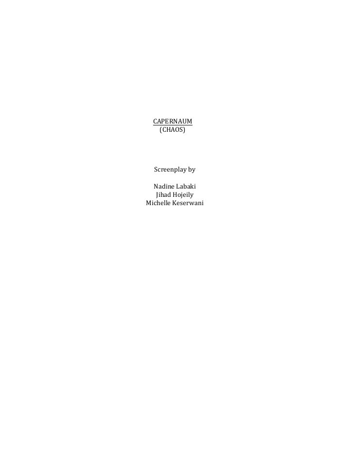 Capernaum screenplay first page