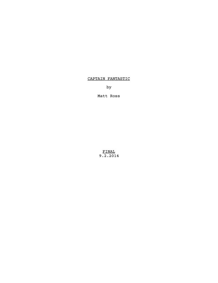 Captain Fantastic screenplay first page