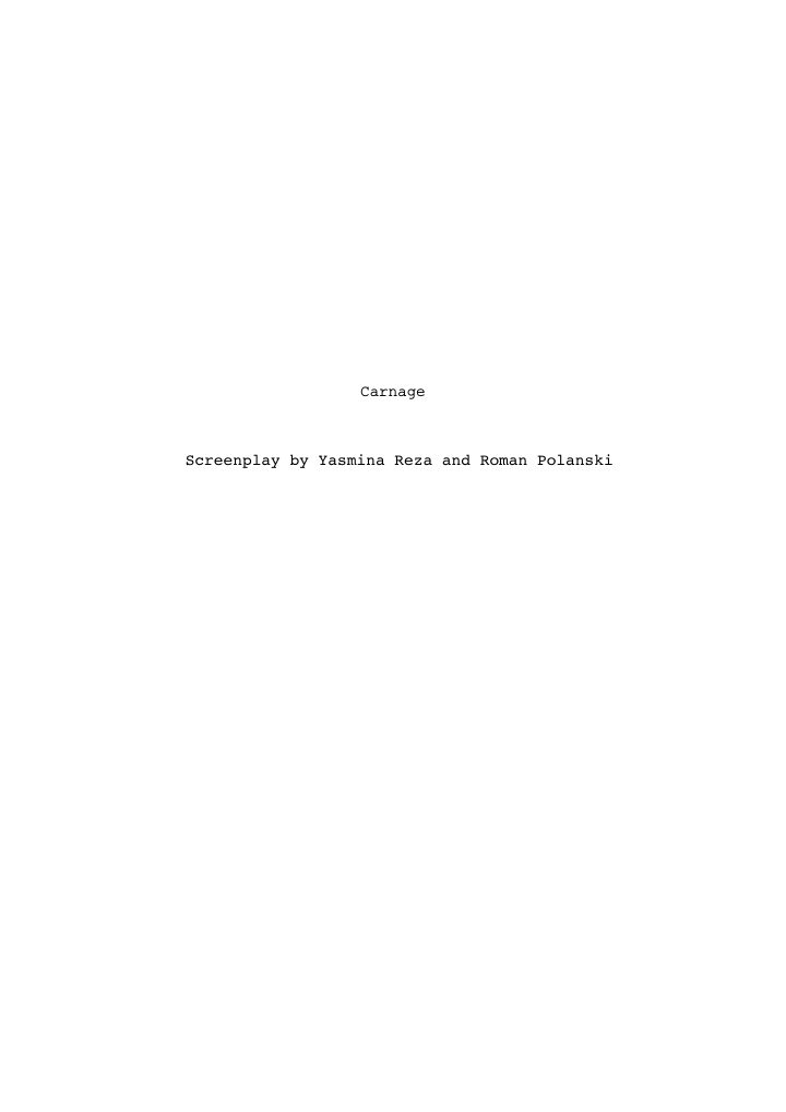 Carnage screenplay first page