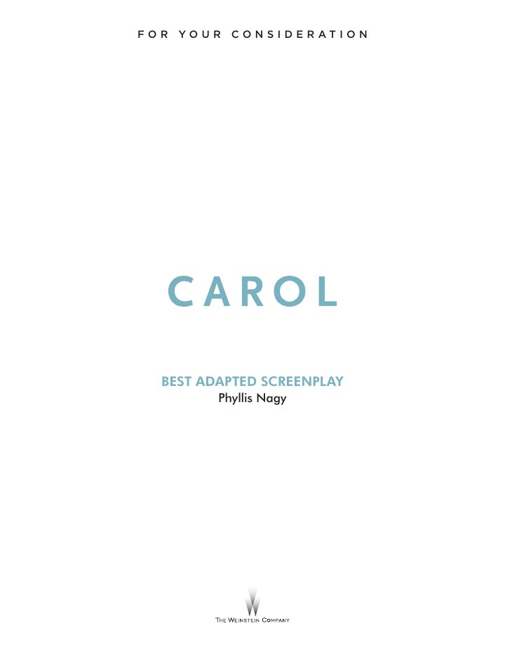 Carol screenplay first page