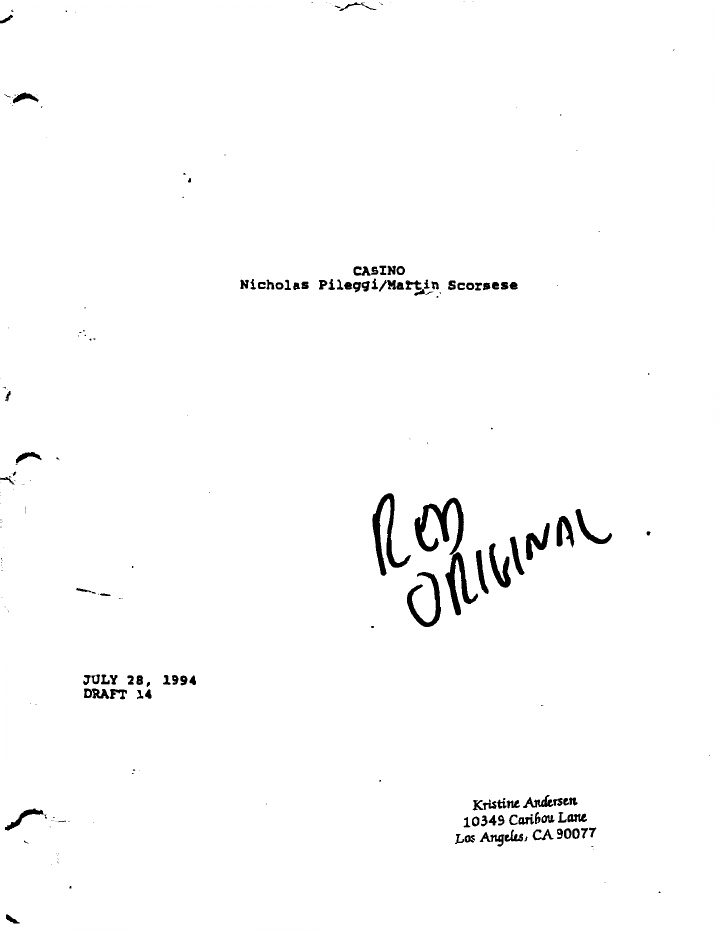 Casino screenplay first page