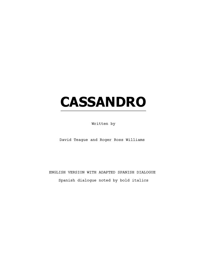 Cassandro screenplay first page