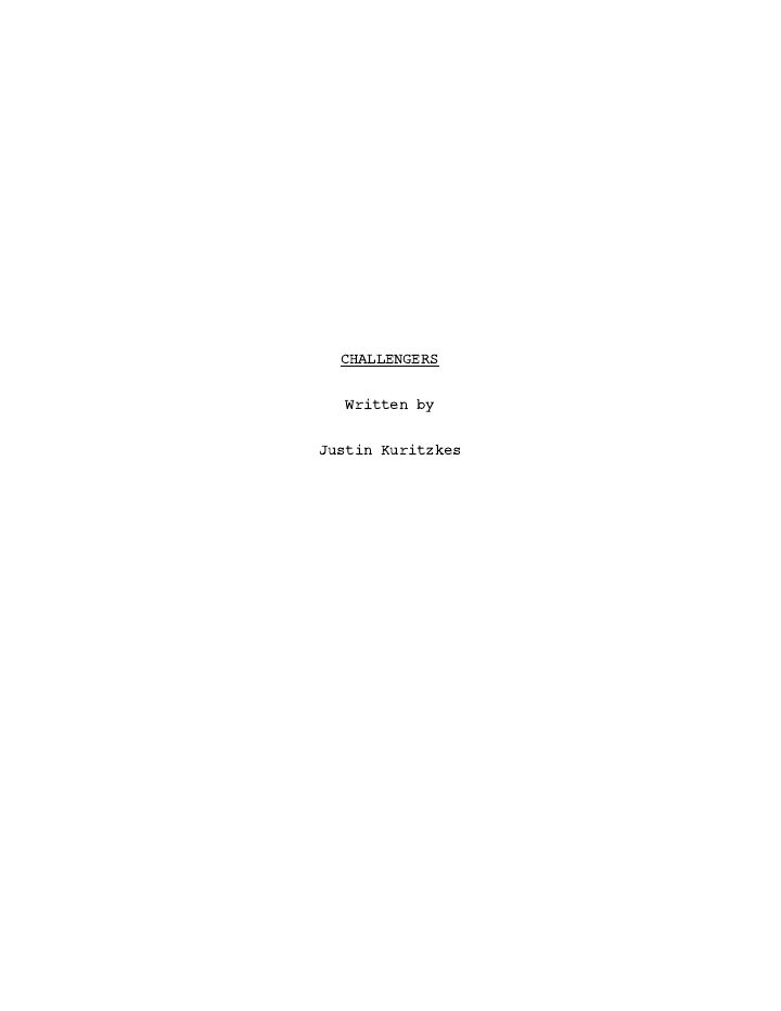 Challengers screenplay first page