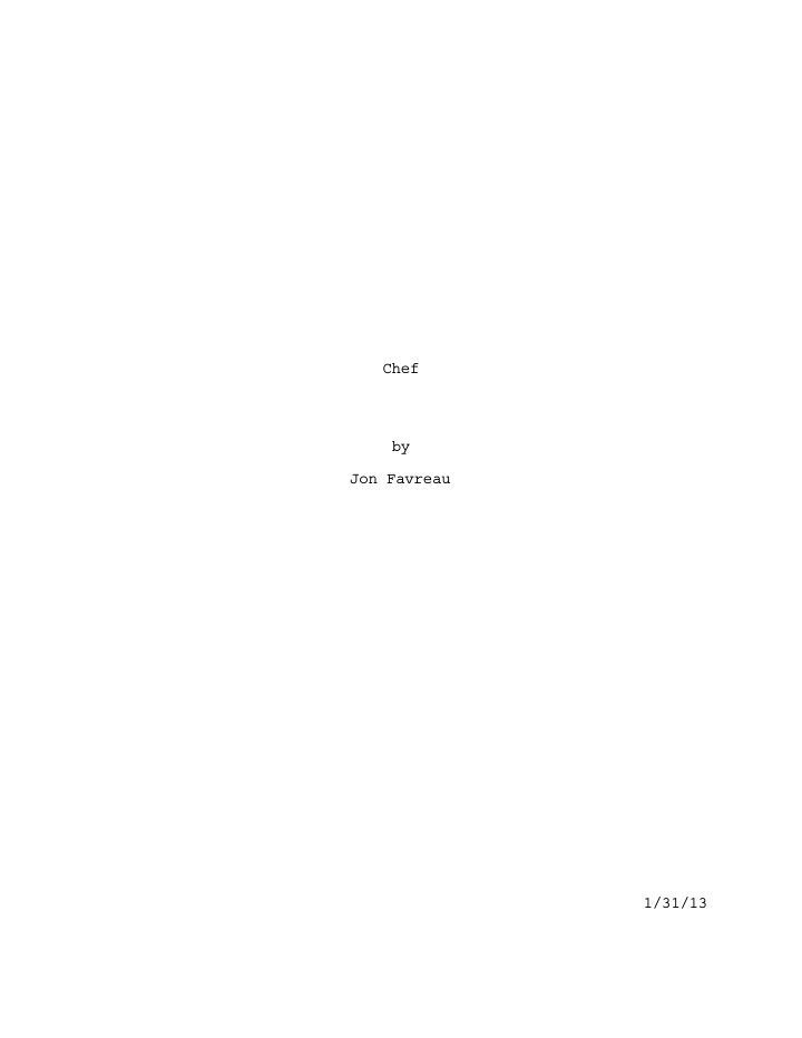 Chef screenplay first page