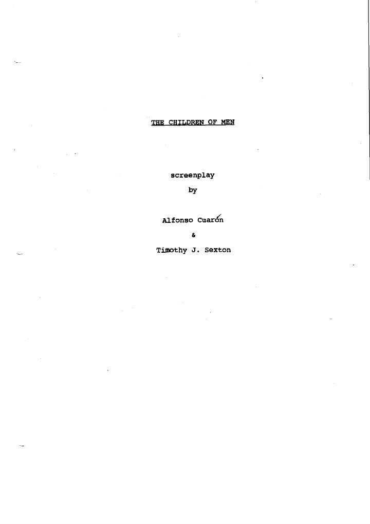 Children of Men screenplay first page