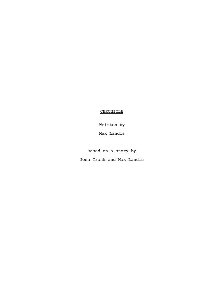 Chronicle screenplay first page