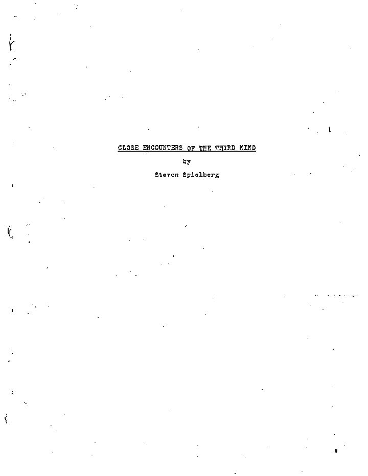 Close Encounters of the Third Kind screenplay first page