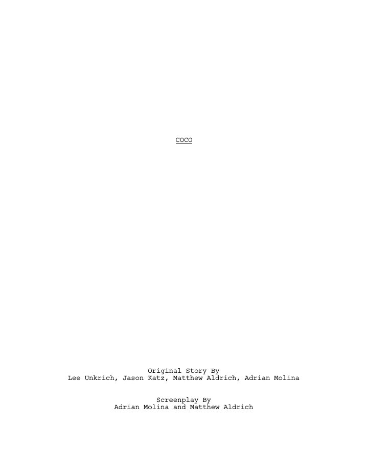 Coco screenplay first page