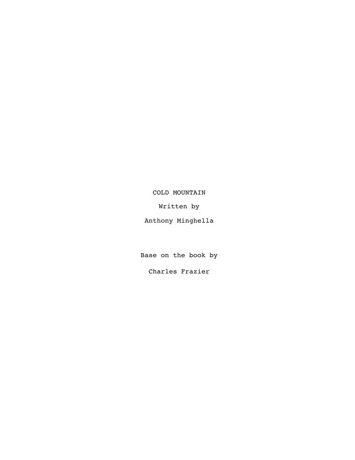 Cold Mountain screenplay first page