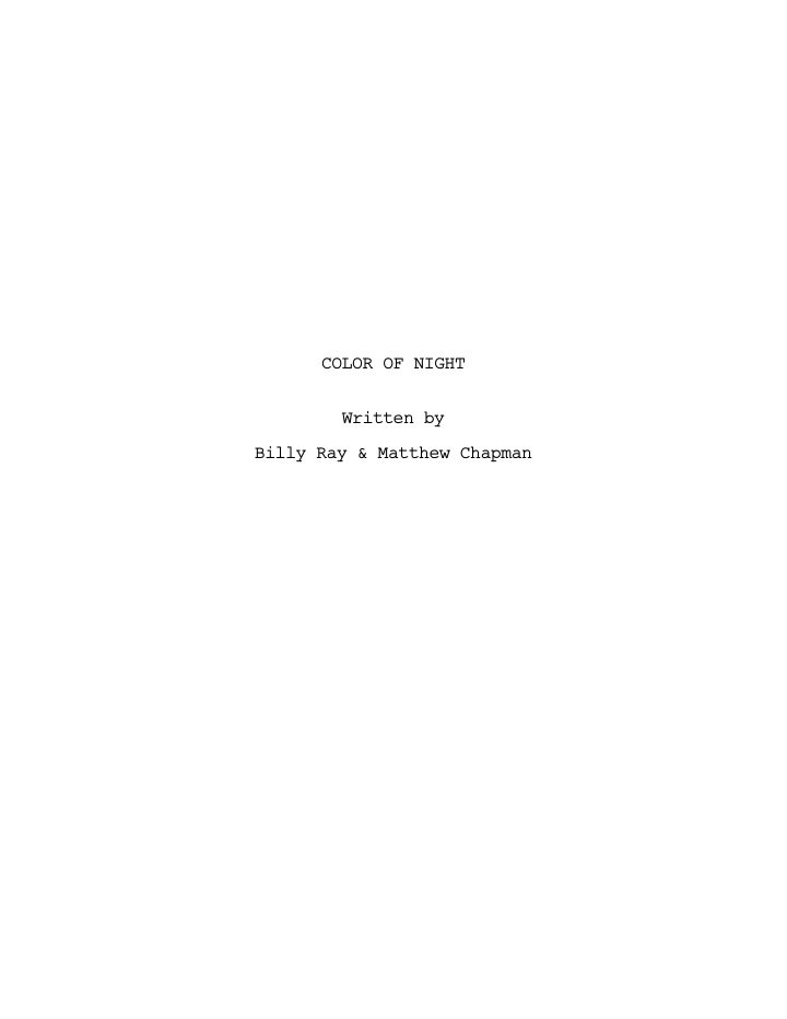 Color of Night screenplay first page