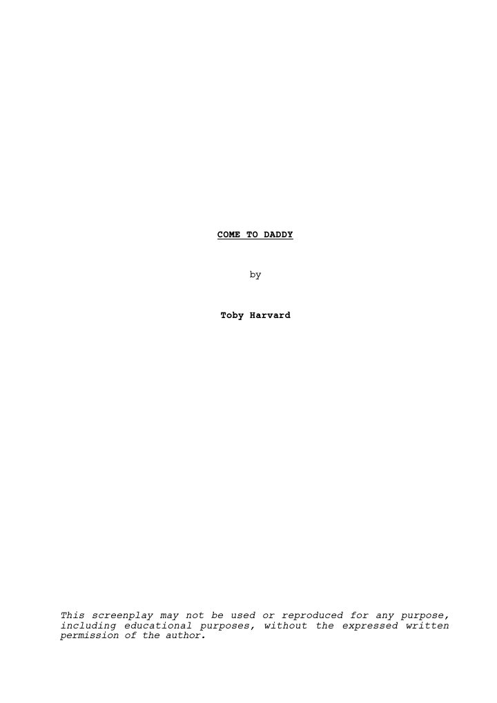 Come to Daddy screenplay first page