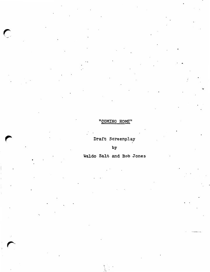 Coming Home screenplay first page