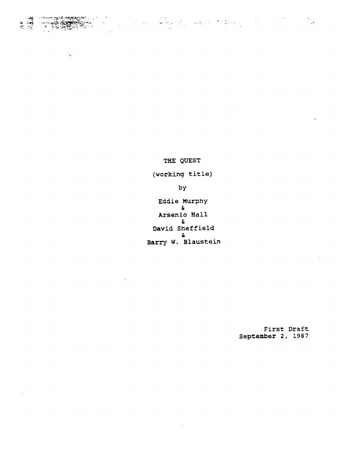 Coming to America screenplay first page