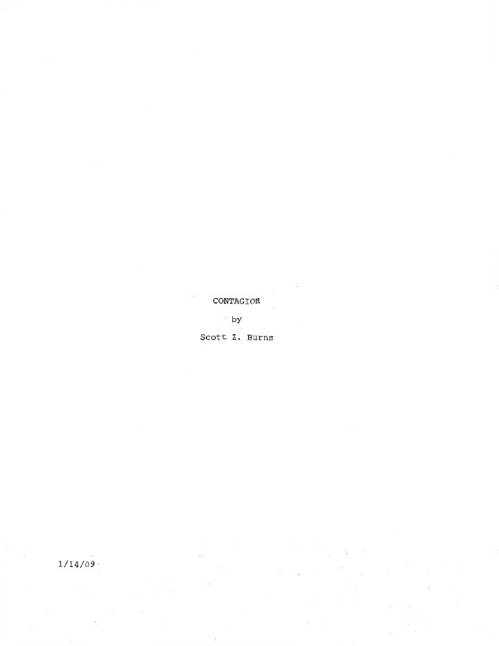 Contagion screenplay first page