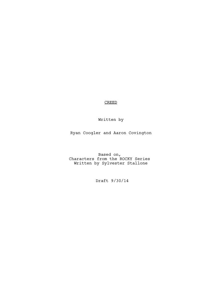 Creed screenplay first page