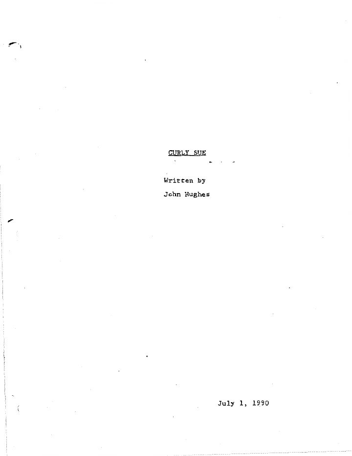 Curly Sue screenplay first page