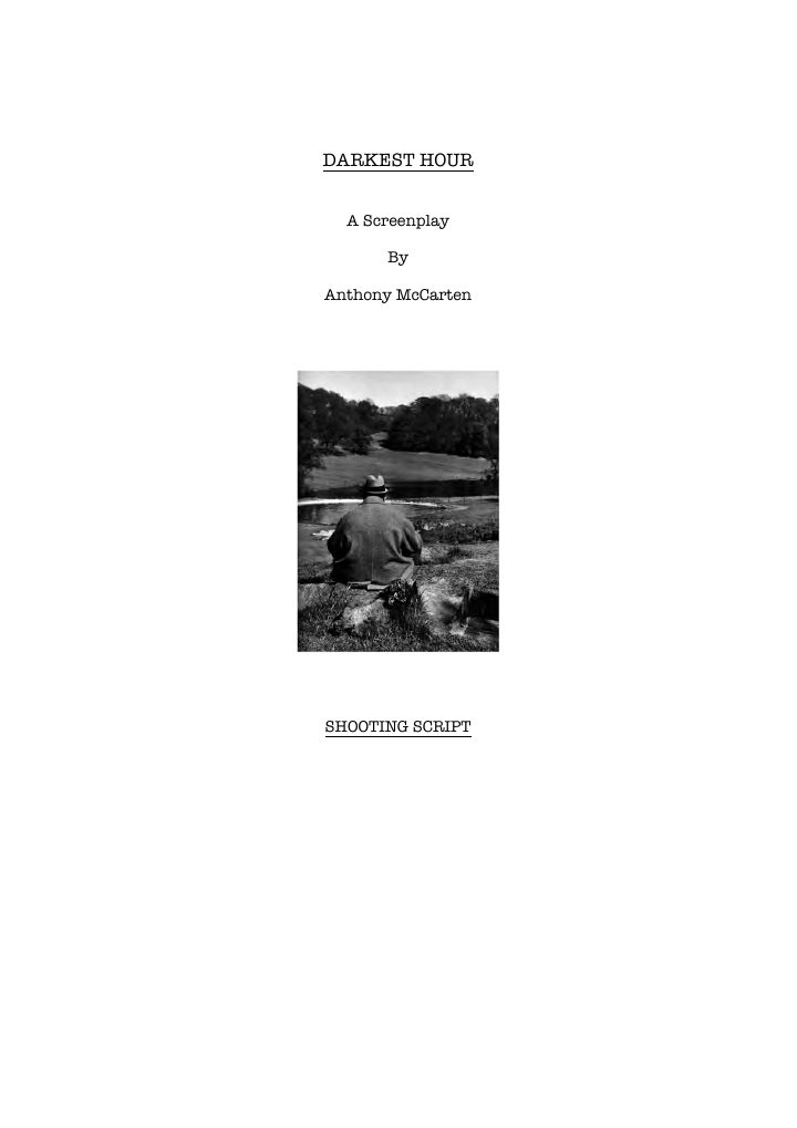 Darkest Hour screenplay first page
