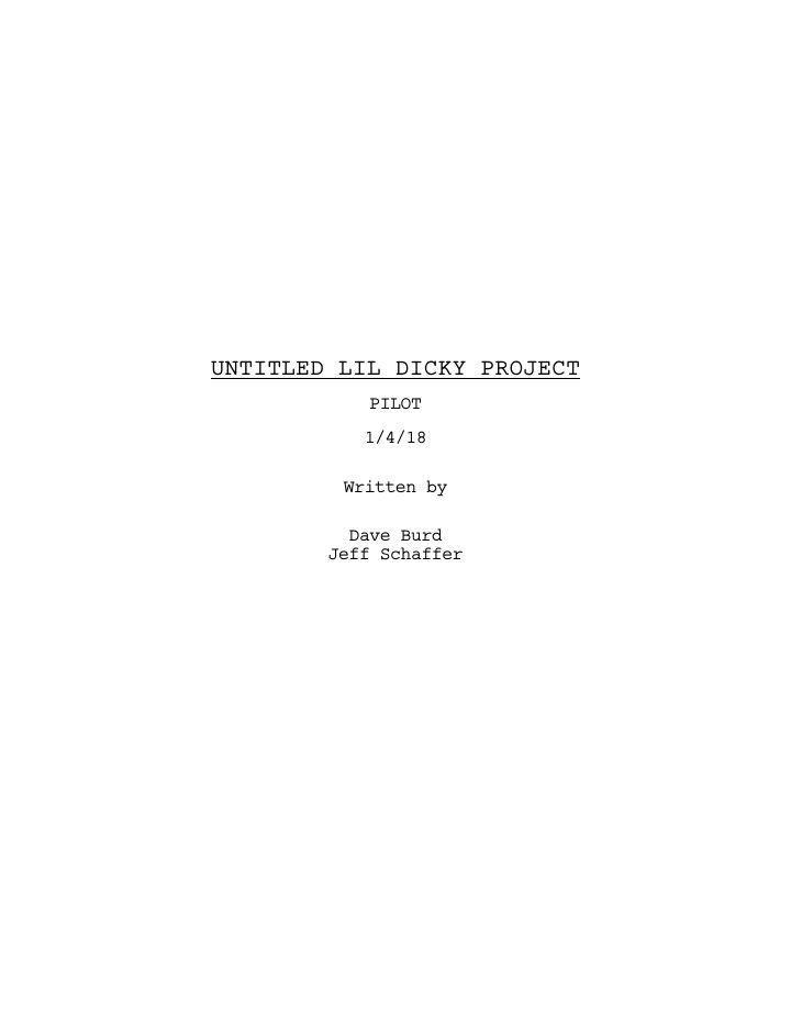 Dave: 101: The Gander screenplay first page