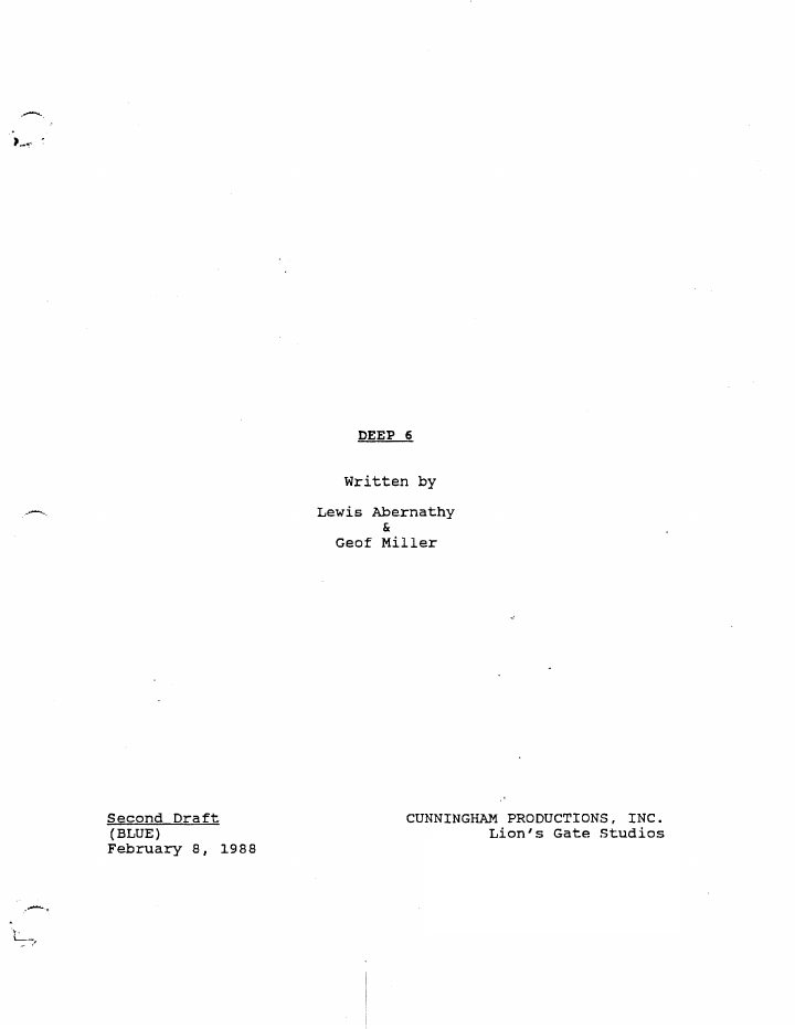 DeepStar Six screenplay first page