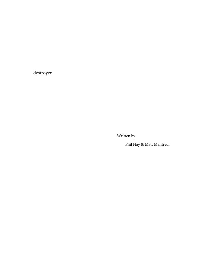 Destroyer screenplay first page