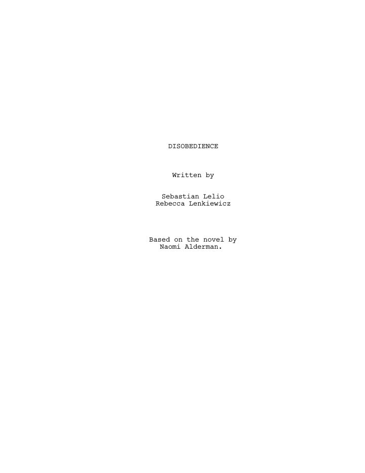 Disobedience screenplay first page