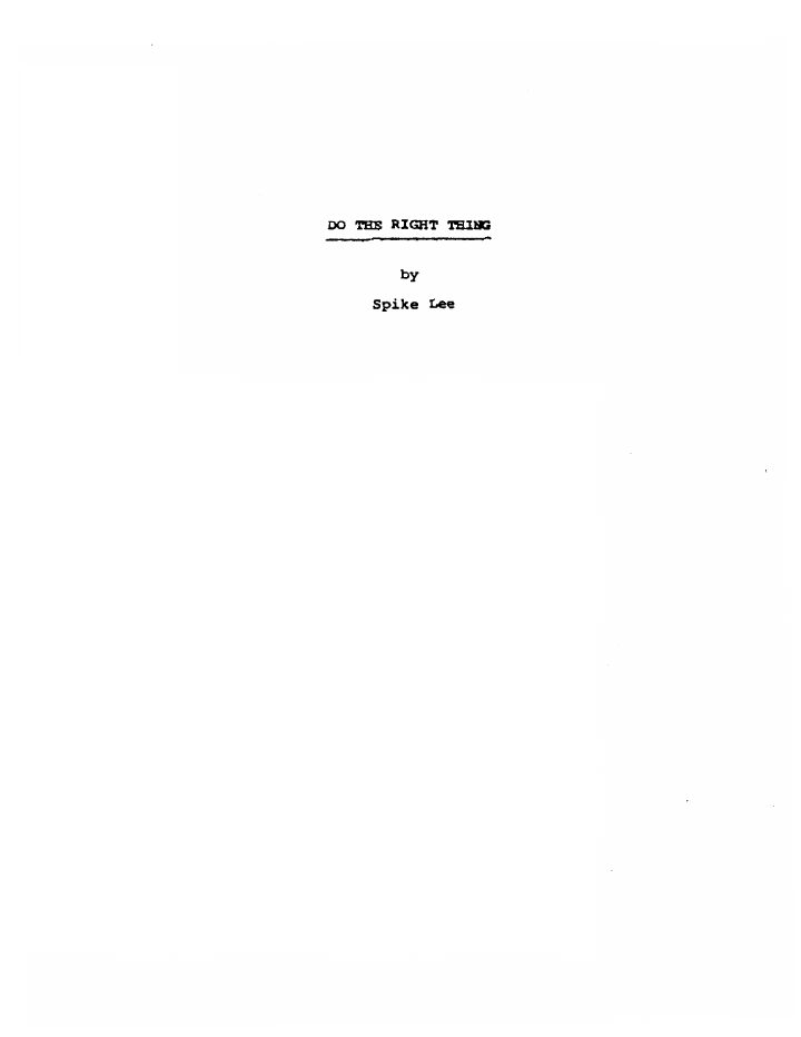 Do the Right Thing screenplay first page