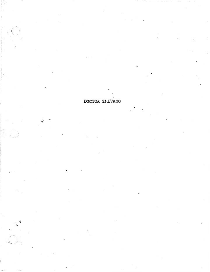 Doctor Zhivago screenplay first page