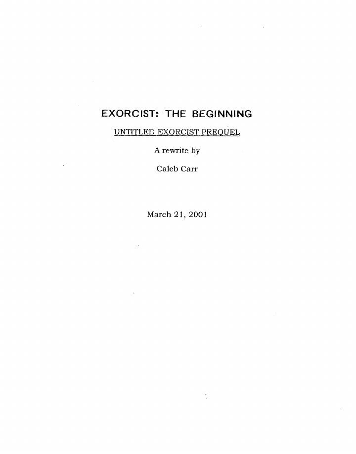 Dominion: Prequel to The Exorcist screenplay first page