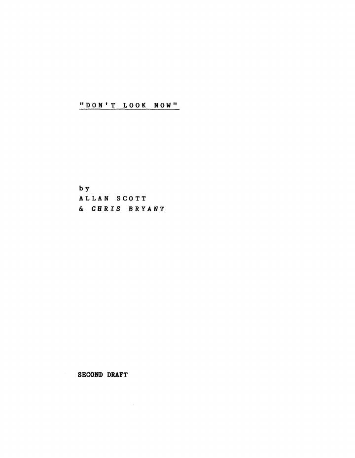 Don't Look Now screenplay first page
