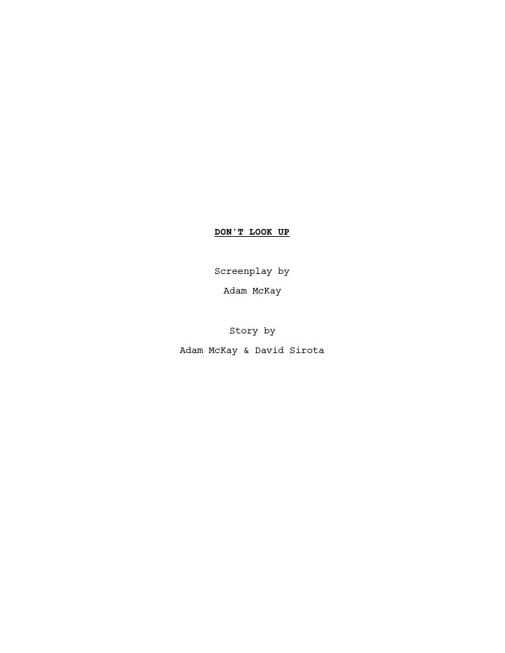 Don't Look Up screenplay first page