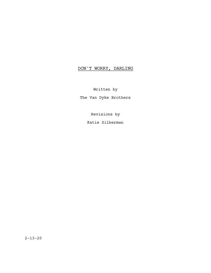 Don't Worry Darling screenplay first page