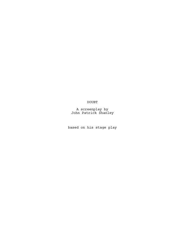 Doubt screenplay first page