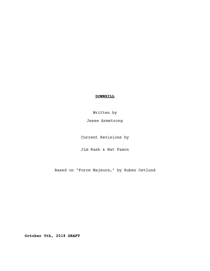 Downhill screenplay first page