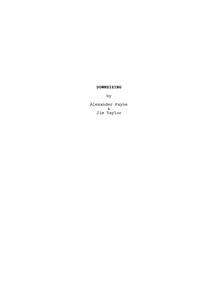 Downsizing screenplay first page