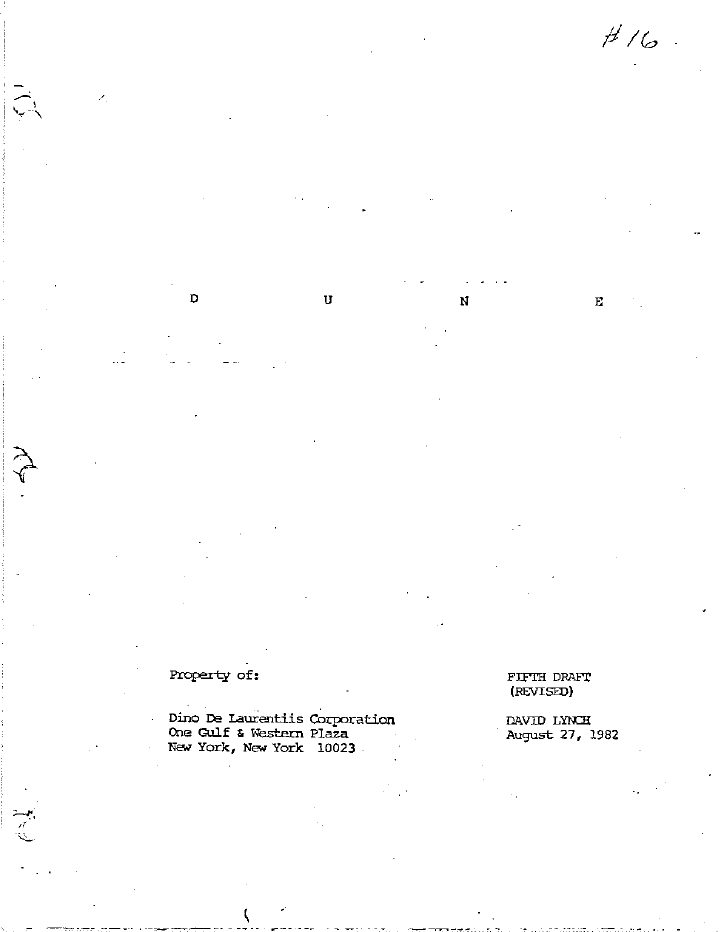 Dune screenplay first page